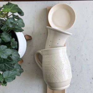 Oversized Handmade Ivory Mug with Infuser + Lid